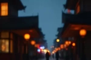 《北岸灯火》封面，江堤上亮着的一盏孤灯